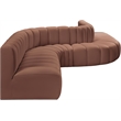 Meridian Furniture Arc Cognac Vegan Leather Modular Sectional