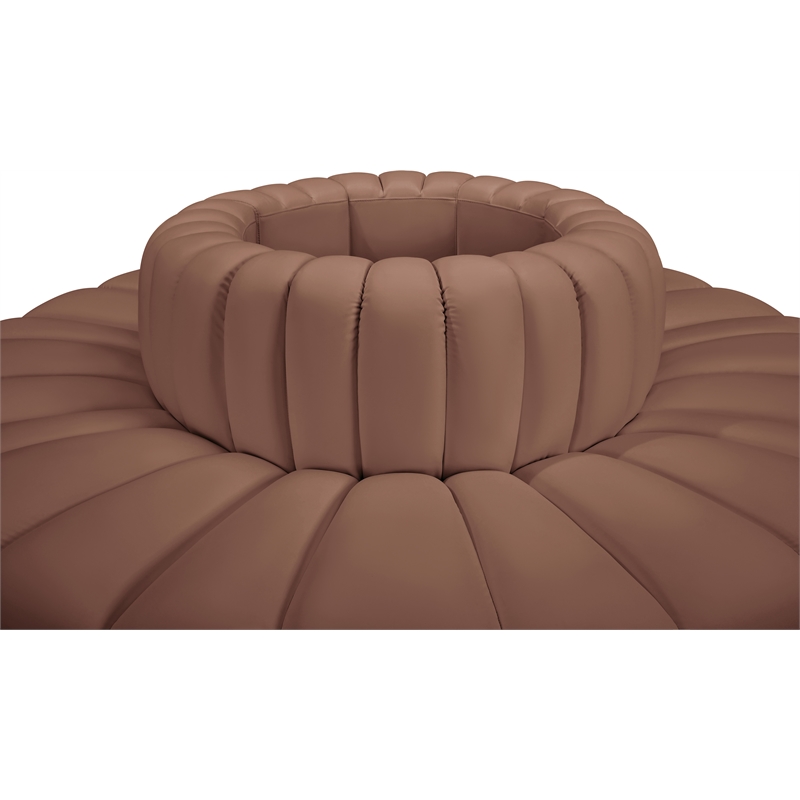 Meridian Furniture Arc Cognac Vegan Leather Modular Sectional