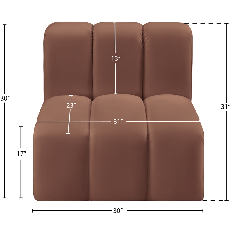 Meridian Furniture Arc Cognac Vegan Leather Straight Chair