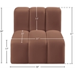 Meridian Furniture Arc Cognac Vegan Leather Straight Chair