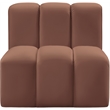 Meridian Furniture Arc Cognac Vegan Leather Straight Chair
