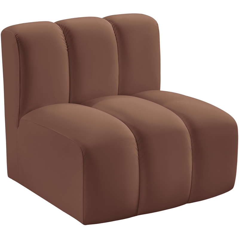 Meridian Furniture Arc Cognac Vegan Leather Straight Chair