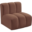 Meridian Furniture Arc Cognac Vegan Leather Straight Chair