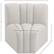 Meridian Furniture Arc Cream Vegan Leather Curved Corner