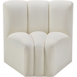 Meridian Furniture Arc Cream Vegan Leather Curved Corner