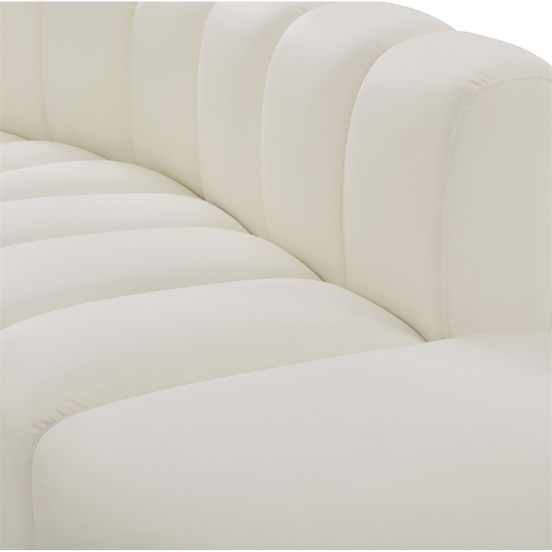 Meridian Furniture Arc Cream Vegan Leather Curved Corner