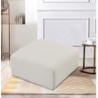 Meridian Furniture Arc Cream Vegan Leather Ottoman