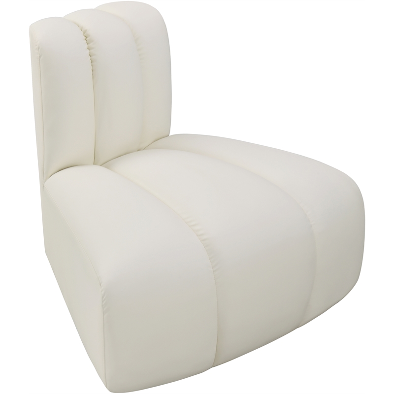 Meridian Furniture Arc Cream Vegan Leather Reverse Corner