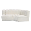 Meridian Furniture Arc Cream Vegan Leather Modular Sectional
