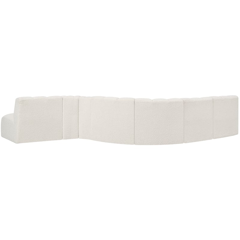 Meridian Furniture Arc Cream Boucle Fabric Modular Sectional