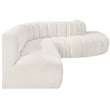 Meridian Furniture Arc Cream Boucle Fabric Modular Sectional