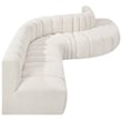 Meridian Furniture Arc Cream Boucle Fabric Modular Sectional