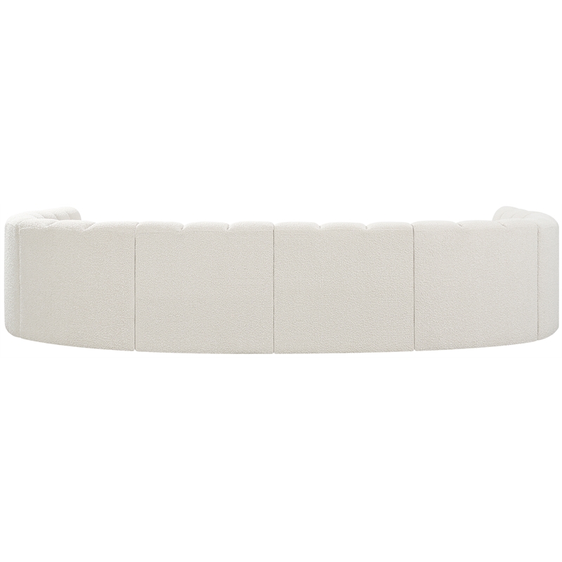 Meridian Furniture Arc Cream Boucle Fabric Modular Sectional