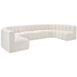Meridian Furniture Arc Cream Boucle Fabric Modular Sectional