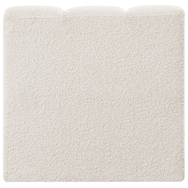 Meridian Furniture Arc Cream Boucle Fabric Straight Chair