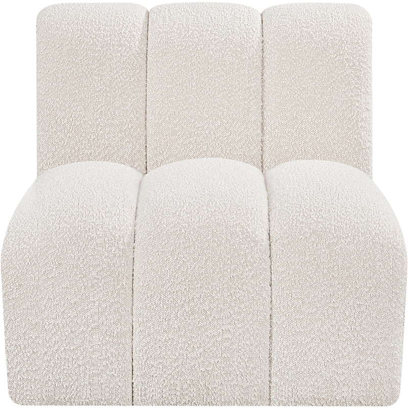 Meridian Furniture Arc Cream Boucle Fabric Straight Chair