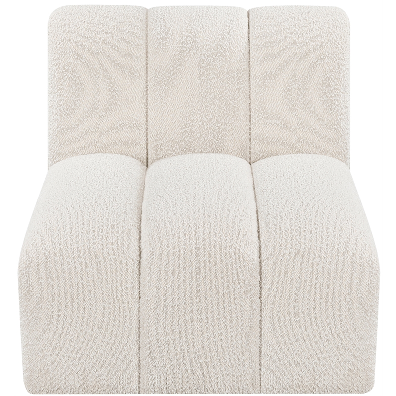 Meridian Furniture Arc Cream Boucle Fabric Straight Chair