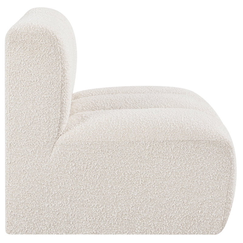 Meridian Furniture Arc Cream Boucle Fabric Straight Chair