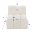 Meridian Furniture Arc Cream Boucle Fabric Straight Chair