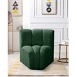 Meridian Furniture Arc Green Boucle Fabric Curved Corner