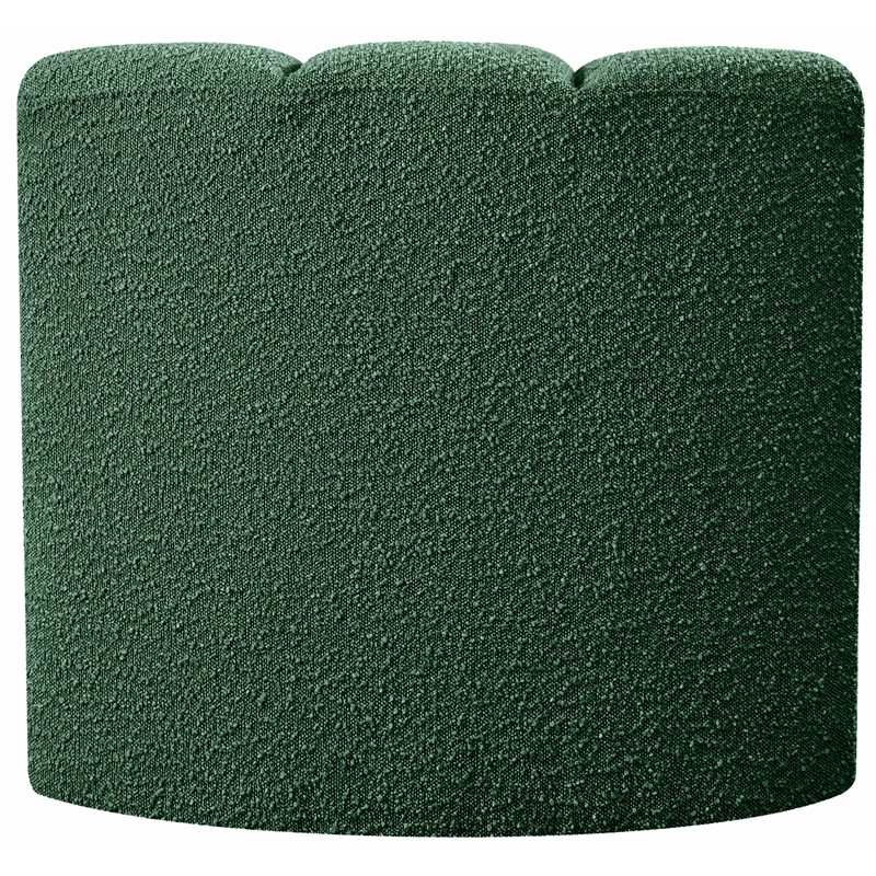 Meridian Furniture Arc Green Boucle Fabric Curved Corner