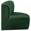 Meridian Furniture Arc Green Boucle Fabric Curved Corner
