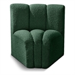Meridian Furniture Arc Green Boucle Fabric Curved Corner
