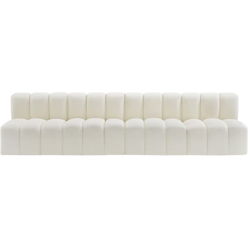 Meridian Furniture Arc Cream Vegan Leather Modular Sectional