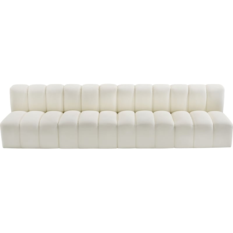 Meridian Furniture Arc Cream Vegan Leather Modular Sectional