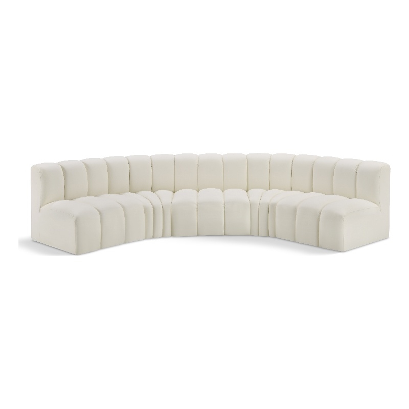 Meridian Furniture Arc Cream Vegan Leather Modular Sectional
