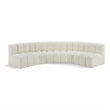 Meridian Furniture Arc Cream Vegan Leather Modular Sectional