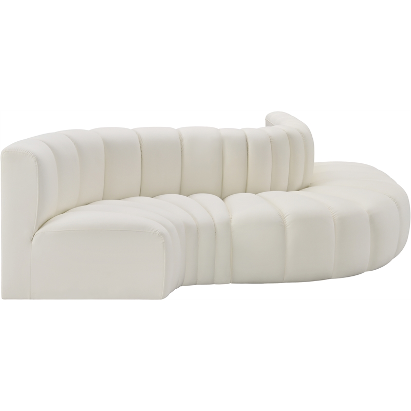Meridian Furniture Arc Cream Vegan Leather Modular Sectional