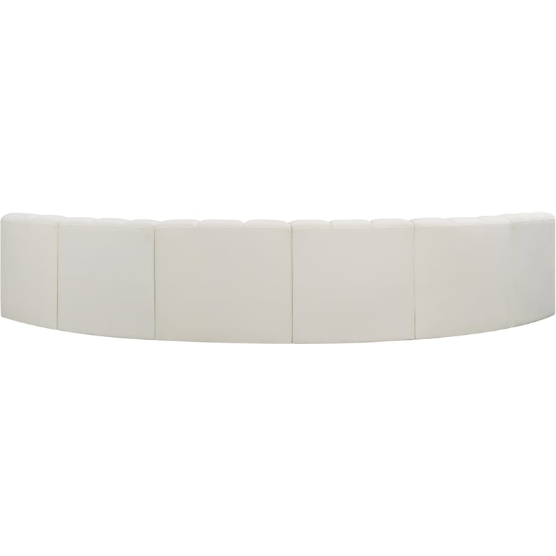 Meridian Furniture Arc Cream Vegan Leather Modular Sectional