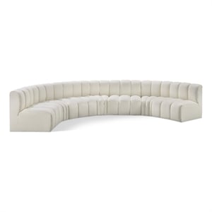 Meridian Furniture Arc Cream Vegan Leather Modular Sectional
