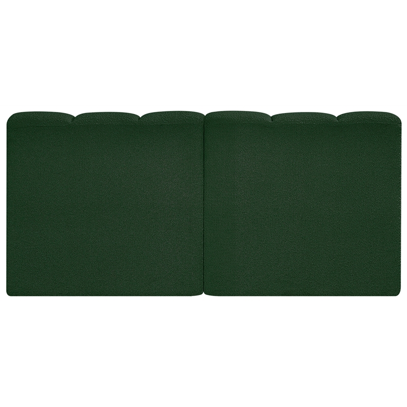 Meridian Furniture Arc Green Boucle Fabric Modular Sectional