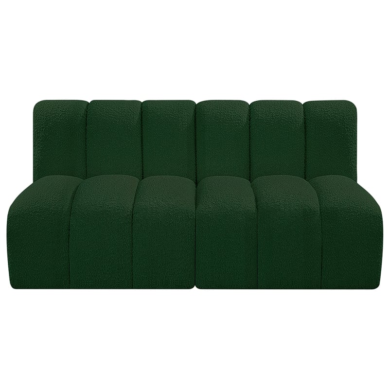 Meridian Furniture Arc Green Boucle Fabric Modular Sectional