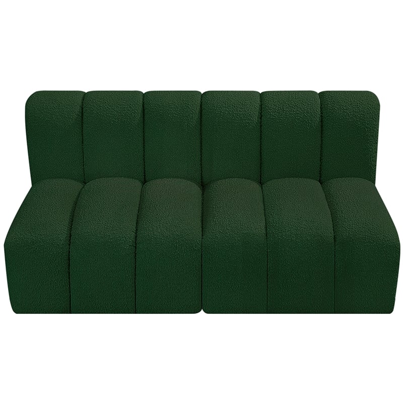 Meridian Furniture Arc Green Boucle Fabric Modular Sectional