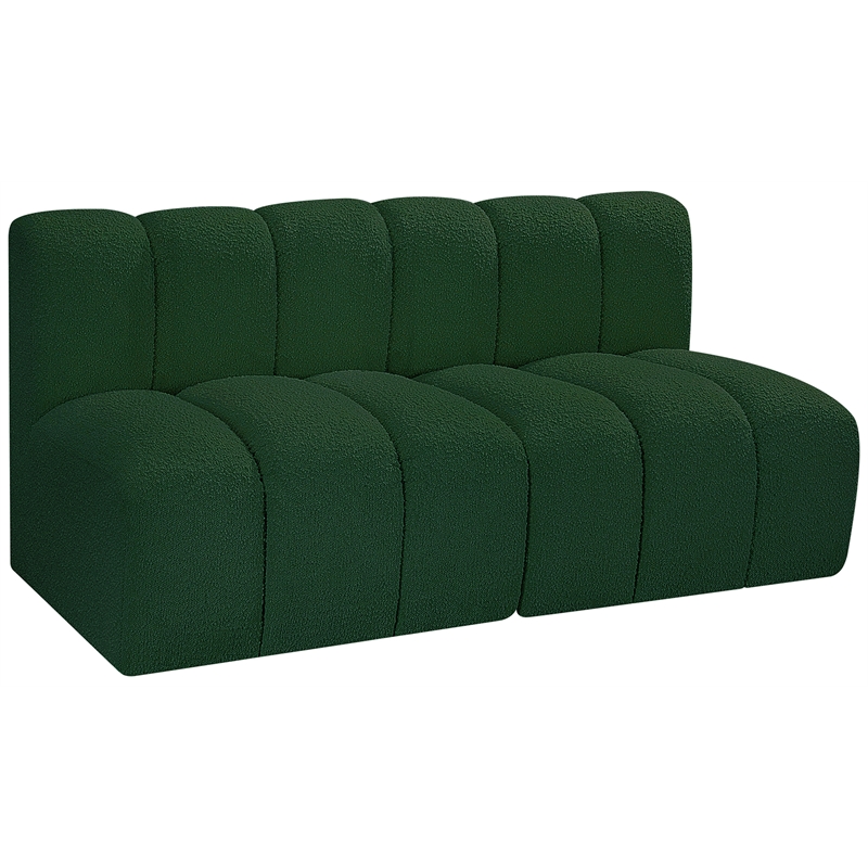 Meridian Furniture Arc Green Boucle Fabric Modular Sectional