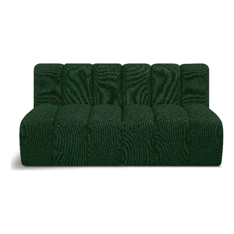 Meridian Furniture Arc Green Boucle Fabric Modular Sectional
