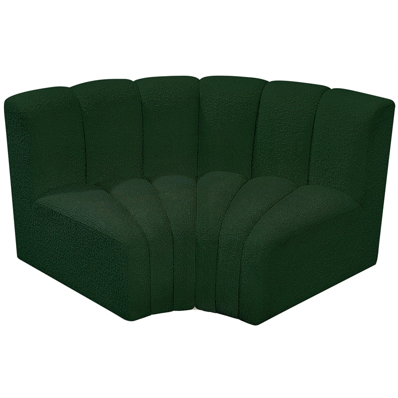 Meridian Furniture Arc Green Boucle Fabric Modular Sectional