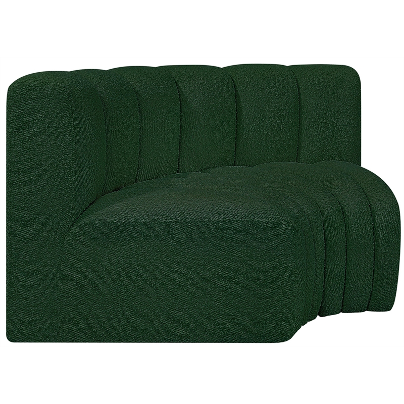 Meridian Furniture Arc Green Boucle Fabric Modular Sectional