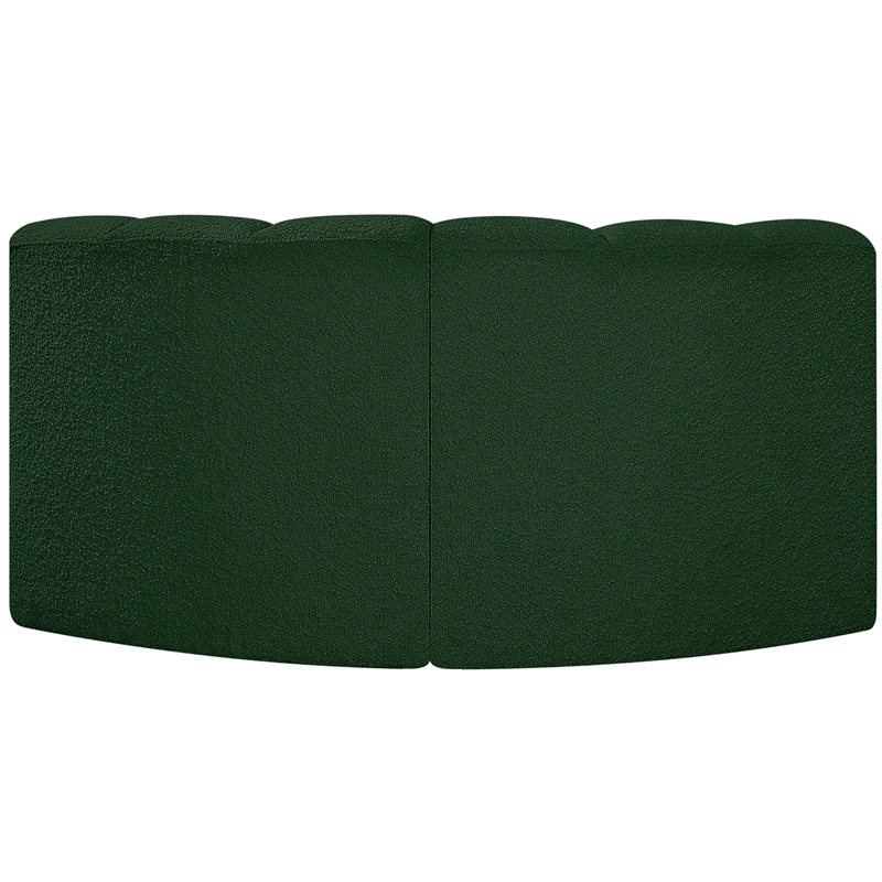 Meridian Furniture Arc Green Boucle Fabric Modular Sectional
