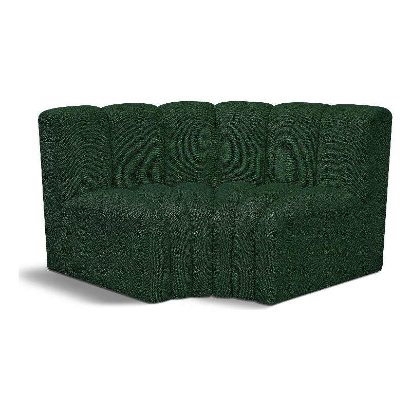 Meridian Furniture Arc Green Boucle Fabric Modular Sectional