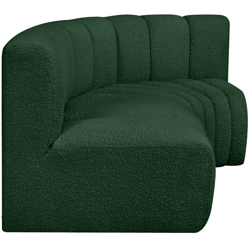 Meridian Furniture Arc Green Boucle Fabric Modular Sectional