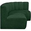 Meridian Furniture Arc Green Boucle Fabric Modular Sectional