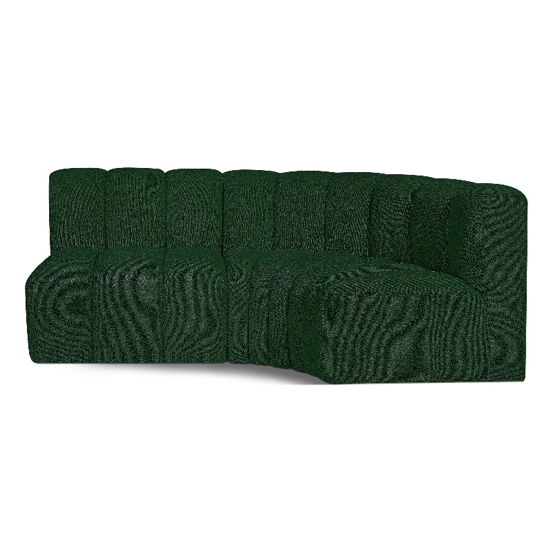 Meridian Furniture Arc Green Boucle Fabric Modular Sectional