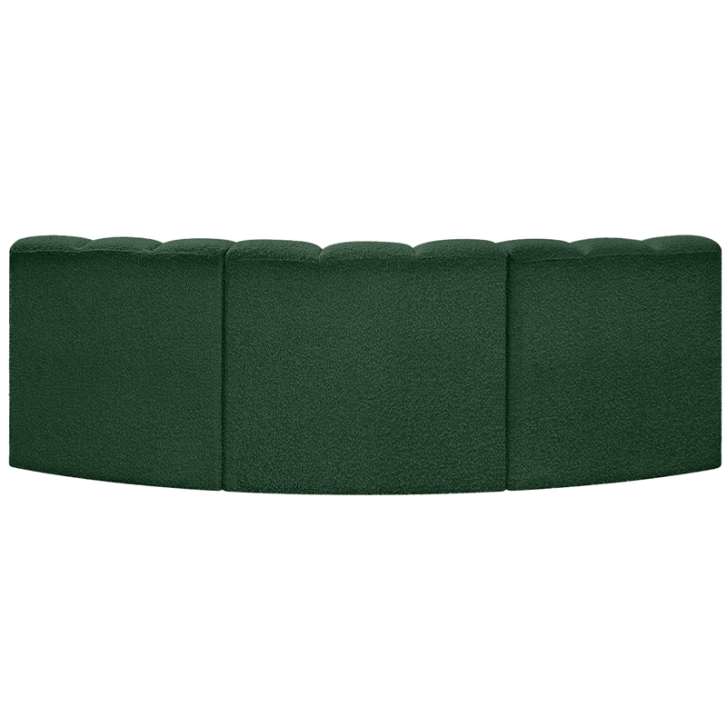Meridian Furniture Arc Green Boucle Fabric Modular Sectional