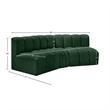 Meridian Furniture Arc Green Boucle Fabric Modular Sectional