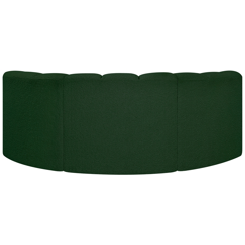 Meridian Furniture Arc Green Boucle Fabric Modular Sectional