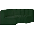 Meridian Furniture Arc Green Boucle Fabric Modular Sectional